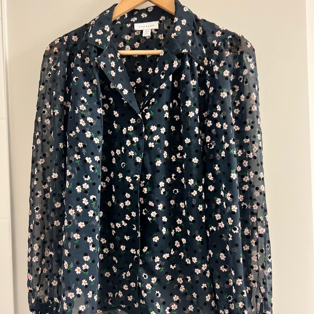 Sheer Floral Blouse